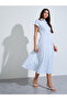 Blue Striped Shirt Midi Dress - 2