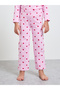 Girls Cotton Heart Print T-Shirt and Pyjama Set - 4
