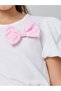 Girls Bow Detail Puff Sleeve Blouse and Pleated Skirt Set - 4