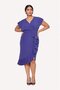 Women's V-Neck Waist-Slit Skirt with Ruffles Curve Plus Size Design Stylish Dress - 6
