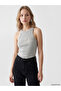 Lcw Vision Halter Neck Women's Ribbed Tank Top with Stones