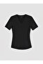 Lcw Everyday Black V-Neck Women's T-Shirt - 4