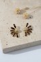 Yellow-Toned Brown Enamel Detailed Flower Motif Stylish Bijouterie Earrings - 4