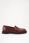 Burgundy Genuine Leather Women's Loafer Shoes Non-Slip Sole Vanessa - 2