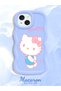 iPhone 13 Compatible Case Camera Protector Blue Silicone Couple Phone Case Kitty Pattern - 2