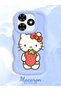 Tecno Spark 20 Compatible Case Camera Protector Blue Silicone Couple Phone Case Kitty Pattern - 2