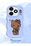 Tecno Spark 20C Compatible Case Camera Protector Blue Silicone Couple Phone Case Kitty Pattern - 2