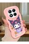 Redmi Note 14 Pro 4g Compatible Case Camera Protector Pink Silicone Couple Phone Case Cartoon Pattern