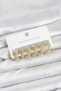Gold Color, 3 Different Sizes, Stone-Detail Ring Model, 6-Piece Steel Earring Set - 4
