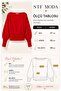 Women's Popular Asymmetrical Boat Neck Knitwear Sweater Red - 6