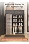 SOTEN 6-Tier Shoe Rack Shoe Cabinet with Hooks, Entryway Shoe Organizer with Hanging Rod & Dustproof Curtain, Vertical Shoe Storage Cabinet with Top Shelf, Multi-Layer Shoes Rack for Entryway, Hallway - 3