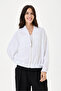 White Italian 100% Linen Embroidered Zippered Low Sleeve Oversize Linen Blouse Blouse Size 38 - 44 - 5