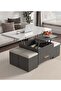 Lift-Top Coffee Table with 4 Stools, Modern Space Saving Center Table, Multi-Functional Adjustable Coffee Table with Hidden Storage Compartment