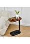 C Shaped Side Table Modern coffee tables for living room, End Table, Small side table, Corner Bedside Computer Desk, Nightstand for Bedroom Living Room Balcony (Walnut)