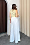 A Pleated Wide-Leg Linen Palazzo Trousers with Elastic Waist at the Back 9064 - White - 7