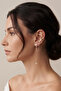 Butterfly Figured Gold Color Chain Dangle Earrings with Cartilage Detail - 2