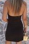 Acı Kahve Gold Necklace Detailed Degaje Mini Dress - 3