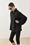 Multi-Button Textured Shirt Black - 4