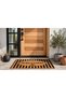 Coco Cc012A Welcome Patterned Striped Thick Non-Slip Sole Moisture Absorbing Stylish Design Door Mat 45X75