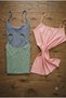 Women's Ribbed Tank Top with Strap Set of 3 in Pink, Blue, and Green Colors - 2