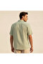 Men Regular Fit Collared Crinkle Textured Short Sleeves Shirt - 4