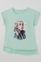 Girl's Short Sleeve T-Shirt with Nature Theme and Girl Figure, Ages 10-16, Water Green - 3