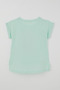 Girl's Short Sleeve T-Shirt with Nature Theme and Girl Figure, Ages 10-16, Water Green - 2
