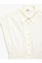 Cotton Sleeveless Buttoned Shirred Waist Accent Midi Length Poplin Shirt Dress - 7