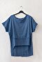 Dark Blue Pool Collar Low Sleeve Washable Dirty Stitched Casual Cotton Long Back Woven Blouse 60 60 - 2