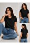 Women's Basic Black Ribbed T-Shirt – Casual Wear - 4