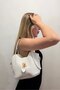 Women's Gold Buckle Shoulder Bag Daily Use Stylish Mini Handbag - 3
