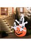 (eb119)Halloween Decorations Inflatable Pumpkin Ghosts Lights, Outdoor Decorations Large Party Yard Decorations,1.8m White Ghost Pumpkin, Quick Inflating Ghost for Party Decorations - 7
