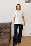Women's Crew Neck T-Shirt with Accessory Detail White - 26Y 26992 - 3
