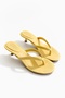 Livy Yellow Round Toe Flip Flops for Women - 2