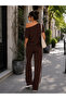 Week's Favorite Women's One-Shoulder Detailed Side Stripe Viscose Two-Thread Two-Piece Set - 2