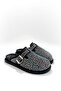 Lunaria Black Stone Flat Sole Women's Slippers - 4