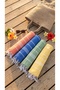 Striped Peshtemal |   Cotton - Natural Fringed |   Beach, Pool, Spa, Sauna, Sports, Travel Towel - 7