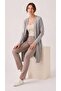 Women's Gray Melange Color Long Slit Basic Cardigan - 4
