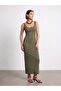 91733 Bra-Free Midi Dress-Khaki - 3