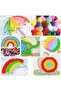 Arts and Crafts fluffy pompom balls Assorted Sizes mix color pack of 70pcs Pack set of 3 Pack - 4