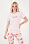 Patterned Cotton Crew Neck Capri Pajama Set Pajama Set 65790787 - 3