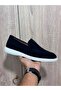 Black Suede Leather Men's Loafer Shoes - 6