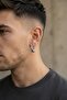 Perforated Five Ring Model Men's Women's Unisex 316L Steel Earring 1 Piece - 4