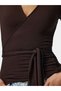 Top PCROYA cu mâneci lungi, tip wrap - 6