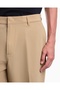 Men's Regular Fit Flexible Fabric Straight-Leg Beige Trousers - 4