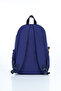 Vital Series Navy Blue Crinkle Waterproof Fabric Stylish Daily Backpack with Plush Keychain - 5