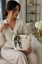 Cream Women's Shoulder and Hand Bag with Stylish Scarf Detail and Adjustable Strap for Daily Use - 6