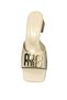 467060 Skin Color Gold Buckle Square Heeled Slippers - 5
