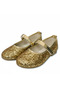 Girl's Ballerina Shoes Gold Sequin Glitter Evening Dress - 3