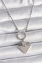 316L Steel Silver Color Ball Chain Zircon Stone Triangle Model Women's Necklace